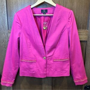 G by Giuliana Hot Pink Single-Button Tailored Blazer